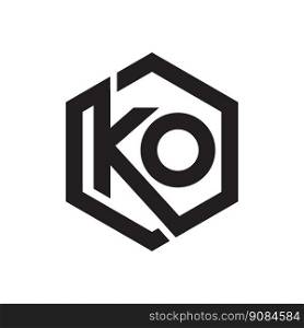KO monogram logo design illustration
