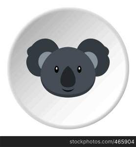 Koala icon in flat circle isolated on white vector illustration for web. Koala icon circle