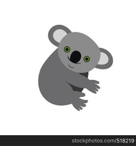 Koala icon in flat style isolated on white background. Koala icon, flat style