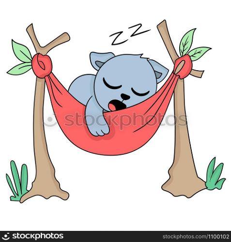 koalas are sleeping in the hibernation season. cartoon illustration sticker emoticon