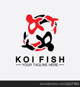 Koi Fish Logo Design Vector Template