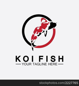 Koi Fish Logo Design Vector Template