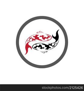 koi fish logo illustration design template