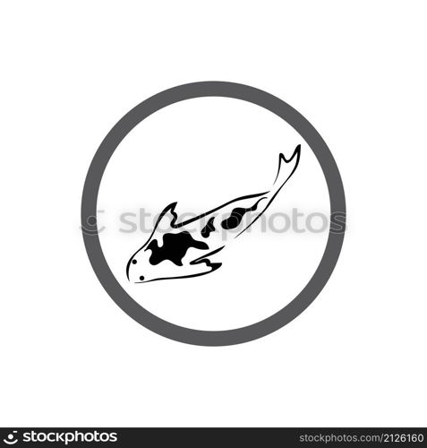 koi fish logo illustration design template