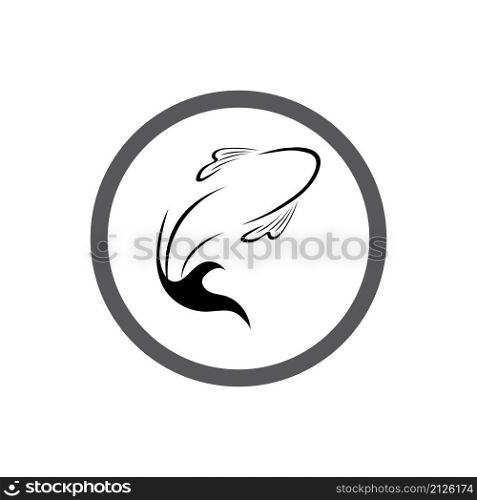 koi fish logo illustration design template