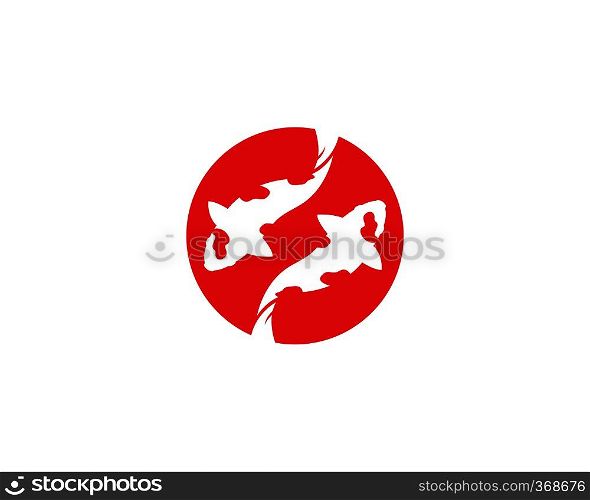 Koi fish logo vector icon template 