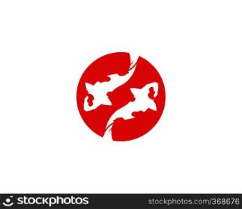 Koi fish logo vector icon template 