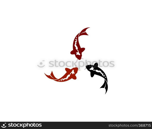 Koi fish logo vector icon template 