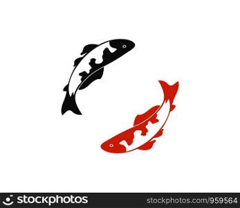 Koi fish logo vector template
