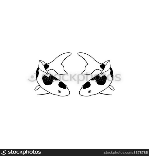 Koi fish vector icon illustration logo design