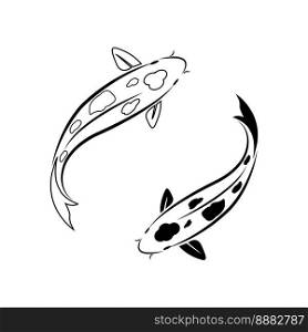 koi goldfish icon vector illustration symbol design
