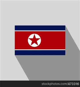 Korea North flag Long Shadow design vector