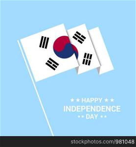Korea South Independence day typographic design with flag vector