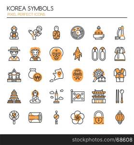 Korea Symbols , Thin Line and Pixel Perfect Icons