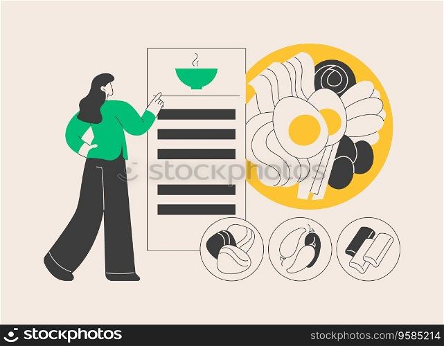 Korean cuisine abstract concept vector illustration. Oriental cuisine restaurant menu, korean food delivery, gourmet market, asian spice, meal takeout, traditional eating abstract metaphor.. Korean cuisine abstract concept vector illustration.