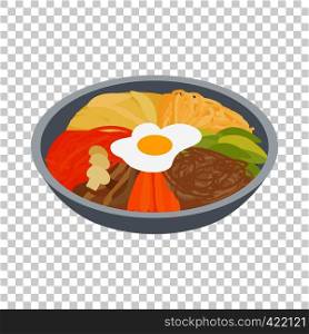 Korean food isometric icon 3d on a transparent background vector illustration. Korean food isometric icon