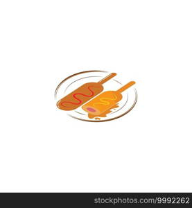 Korean Hot Dog, Mukbang, Korean Corn Dog, Hot Dog, , Korean Street Food, Sausage, Vector Illustration Background
