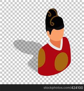 Korean man in national costume isometric icon 3d on a transparent background vector illustration. Man in korean costume isometric icon