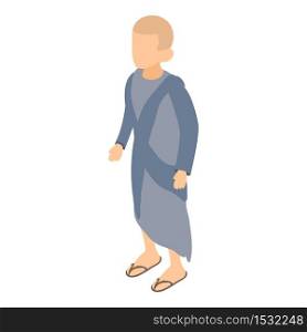 Korean monk icon. Isometric illustration of korean monk vector icon for web. Korean monk icon, isometric style