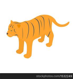 Korean tiger icon. Isometric illustration of korean tiger vector icon for web. Korean tiger icon, isometric style