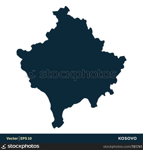 Kosovo - Europe Countries Map Vector Icon Template Illustration Design. Vector EPS 10.