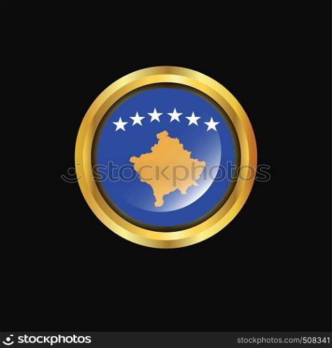 Kosovo flag Golden button