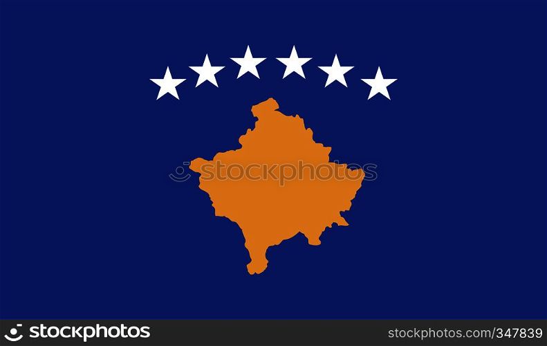 Kosovo flag image for any design in simple style. Kosovo flag image