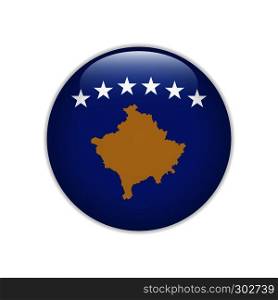 Kosovo flag on button