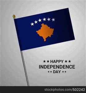 Kosovo Independence day typographic design with flag vector