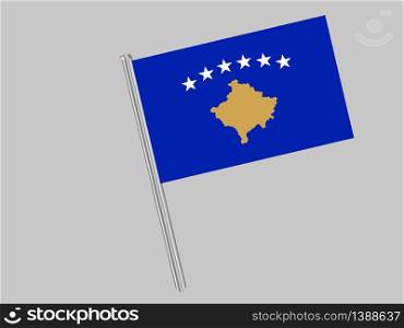 Kosovo National flag. original color and proportion. Simply vector illustration background, from all world countries flag set for design, education, icon, icon, isolated object and symbol for data visualisation