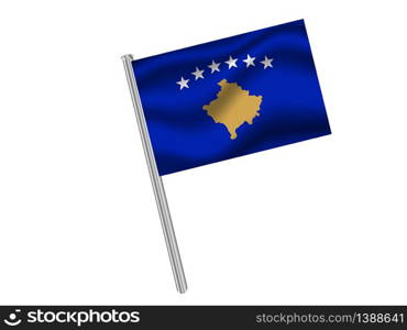 Kosovo National flag. original color and proportion. Simply vector illustration background, from all world countries flag set for design, education, icon, icon, isolated object and symbol for data visualisation