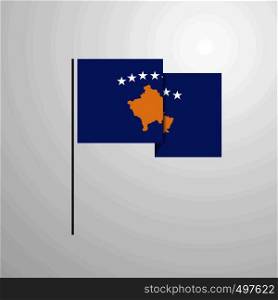 Kosovo waving Flag design vector