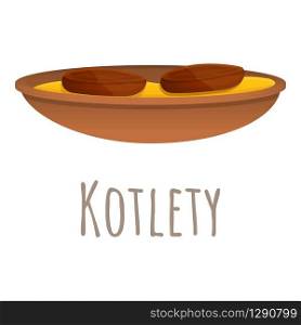 Kotlety icon. Cartoon of kotlety vector icon for web design isolated on white background. Kotlety icon, cartoon style