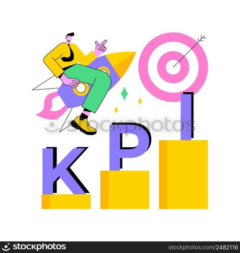 KPI abstract concept vector illustration. Key performance indicator, success measurement, company growth, business effectiveness, analytics tool, financial management, KPI abstract metaphor.. KPI abstract concept vector illustration.