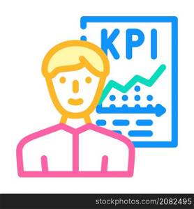 kpi seller color icon vector. kpi seller sign. isolated symbol illustration. kpi seller color icon vector illustration