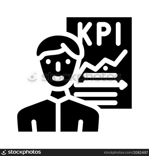 kpi seller glyph icon vector. kpi seller sign. isolated contour symbol black illustration. kpi seller glyph icon vector illustration