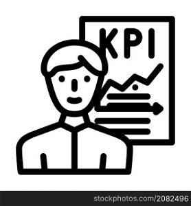kpi seller line icon vector. kpi seller sign. isolated contour symbol black illustration. kpi seller line icon vector illustration