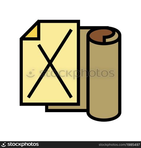 kraft paper list color icon vector. kraft paper list sign. isolated symbol illustration. kraft paper list color icon vector illustration