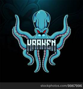 Kraken esport mascot logo design