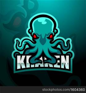 Kraken mascot esport logo design