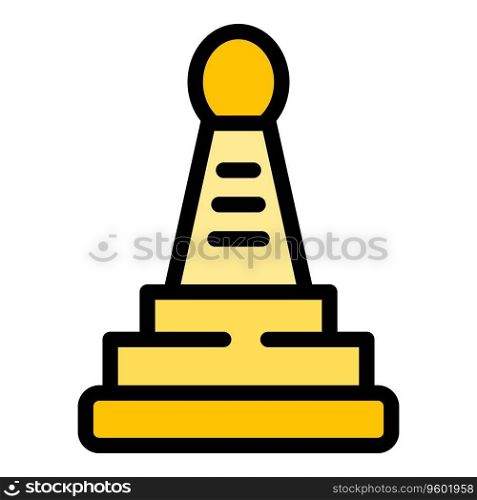 Krakow monument icon outline vector. Cracow poland. Map cathedral color flat. Krakow monument icon vector flat