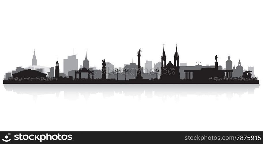 Krasnoyarsk Russia city skyline silhouette vector illustration