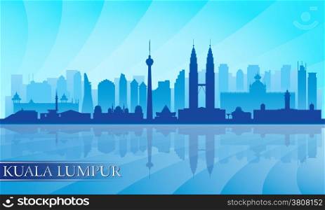 Kuala Lumpur city skyline detailed silhouette. Vector illustration