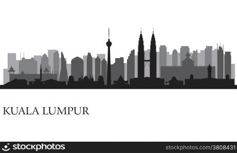 Kuala Lumpur city skyline. Vector silhouette illustration