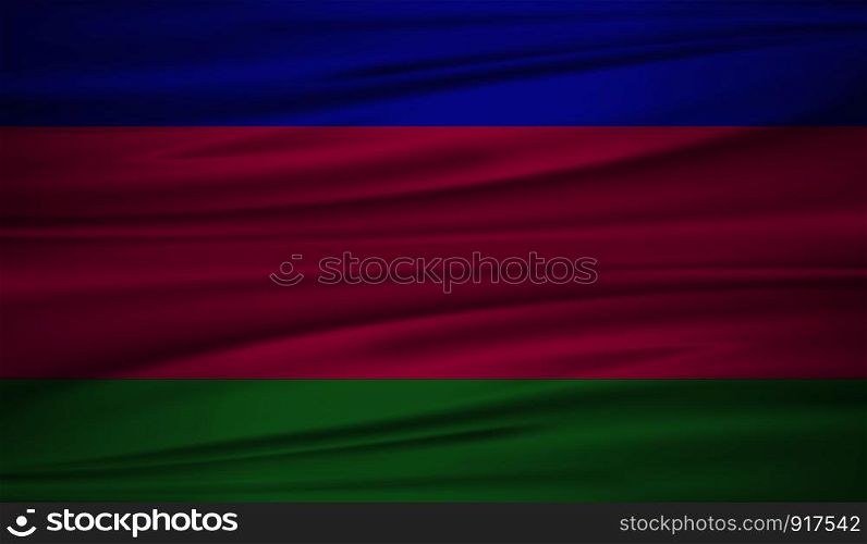 Kuban flag vector. Vector flag of Kuban blowig in the wind. EPS 10.