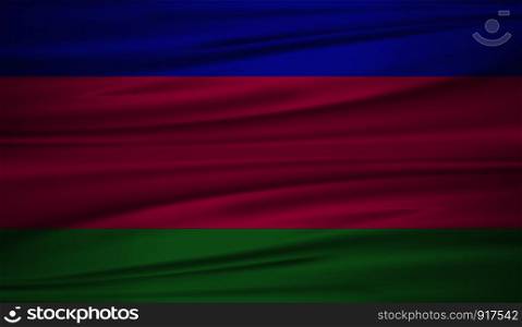 Kuban flag vector. Vector flag of Kuban blowig in the wind. EPS 10.