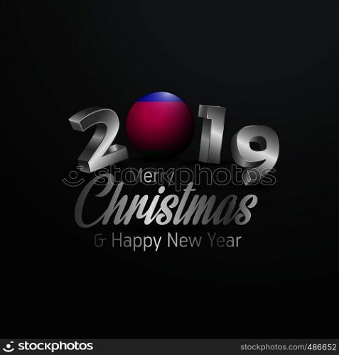 Kuban Peoples Republic Flag 2019 Merry Christmas Typography. New Year Abstract Celebration background