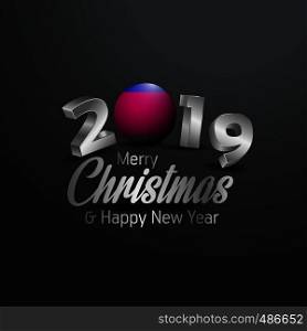 Kuban Peoples Republic Flag 2019 Merry Christmas Typography. New Year Abstract Celebration background
