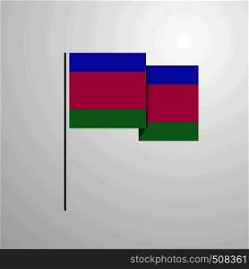 Kuban Peoples Republic waving Flag design vector