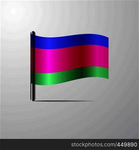 Kuban Peoples Republic waving Shiny Flag design vector
